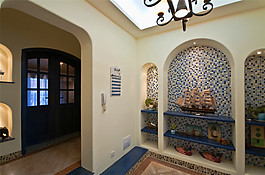 田园地中海室内过道效果图