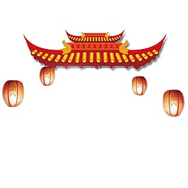 天安门灯笼图案png素材