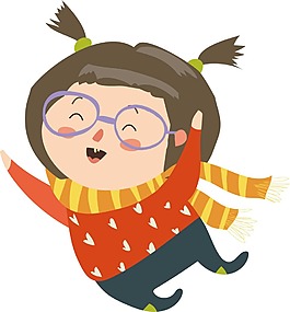 卡通儿童人物开心图案png素材