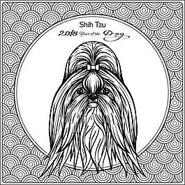 长毛狗狗矢量素材