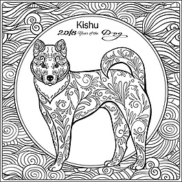 可爱狼狗矢量素材