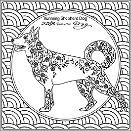 花纹土狗矢量素材