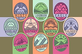 山丘图标卡通高清矢量素材