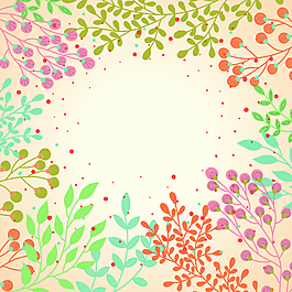 彩色春季花枝清新文艺贺卡背景