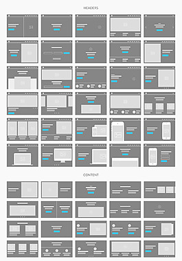 网站设计元素暗色系列psd素材