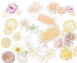 绚丽的烟花png元素