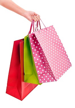 彩色购物袋png元素