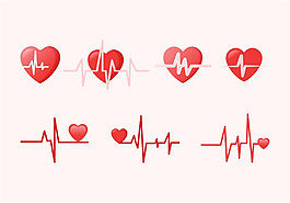 心跳图矢量素材