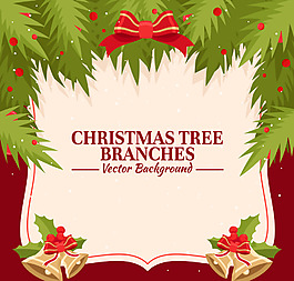 圣诞树枝的装饰背景