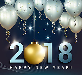 带气球的新年素材