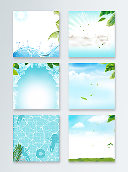 夏日绿叶装饰主图背景