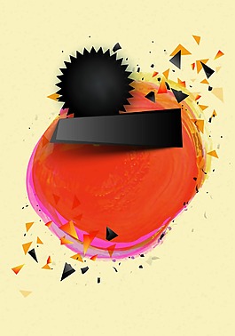 墨渍矢量潮流海报背景