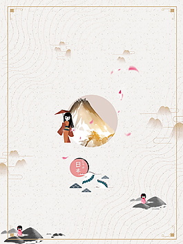 简约日本旅游海报背景设计