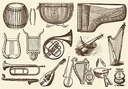 乐器图案矢量素材