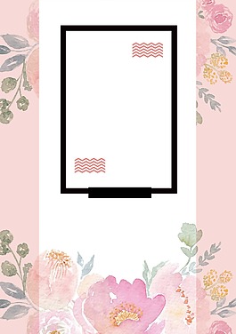 浪漫水墨花朵背景