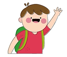 卡通男孩上学元素