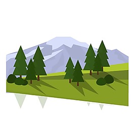 手绘绿色大树元素