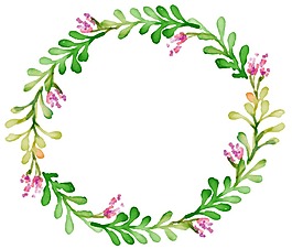 卡通圆形花环png元素