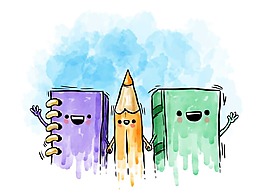 卡通创意学习工具png元素