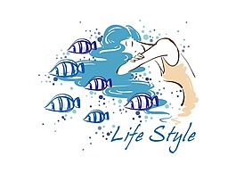 卡通海洋睡美人png元素