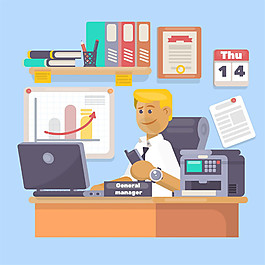 办公室里的职业男人图片