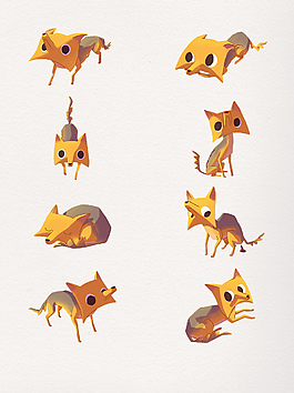 一组创意狐狸装饰图案