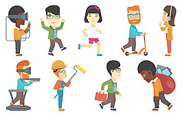 运动人物矢量图图片