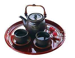 深色雅致磨砂茶具产品实物