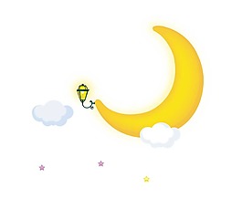 卡通月亮的访客png元素