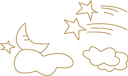 卡通简易星空png元素