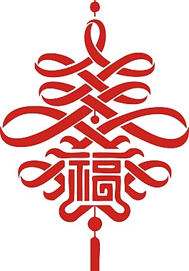 创意红色中国结png元素
