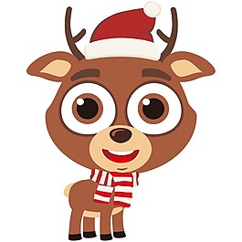 卡通可爱微笑小鹿png元素