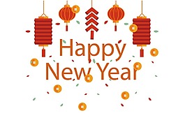 卡通新年装饰挂饰png元素