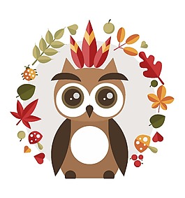 卡通可爱猫头鹰png元素