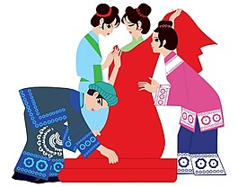 卡通唐服装png元素