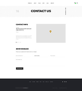 创意机构投资组合联系我们页面PSD模板