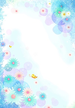 蓝色水墨花朵背景