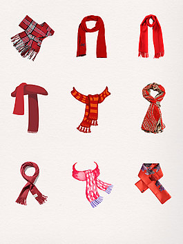 简约红色漂亮舒适围巾