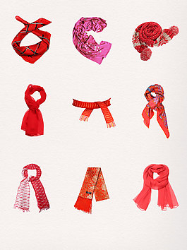 简约漂亮红色舒适围巾