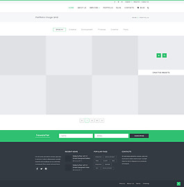组合的网格灰白风格网页界面PSD模板