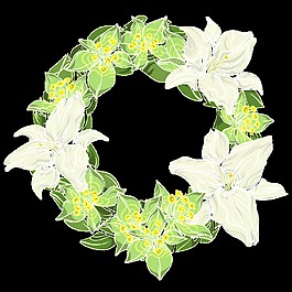 碧绿花圈png透明素材