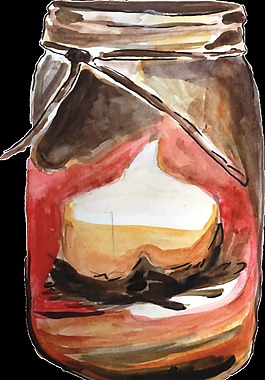 沙漠玻璃罐png透明素材