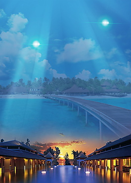 精美泰国夜景旅游海报背景设计