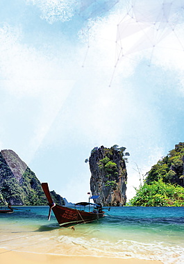 泰国风情海报背景设计