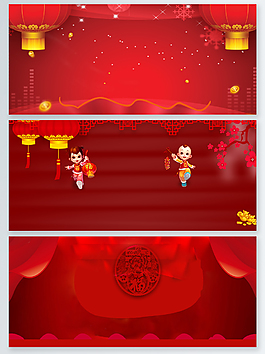 中国风喜庆火红色背景