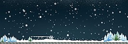 蓝色星空冬季背景