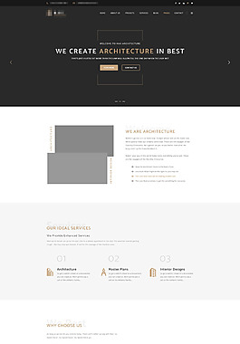 简洁的企业科技电子网站首页分层PSD