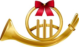 手绘乐器长号元素