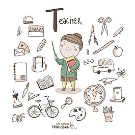 手绘学习书本元素