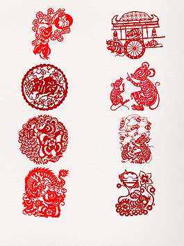 老鼠剪纸素材PNG免扣元素